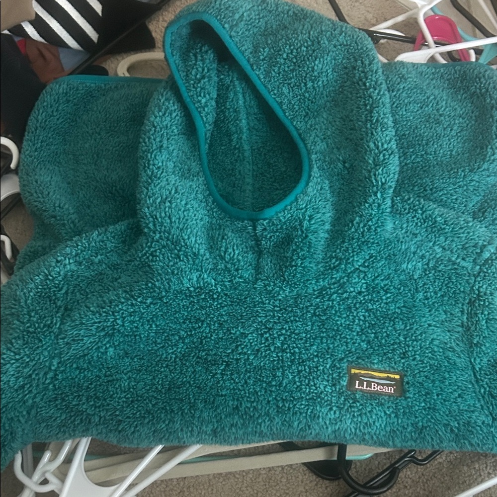 L.L. Bean Turquoise Fleece Pullover